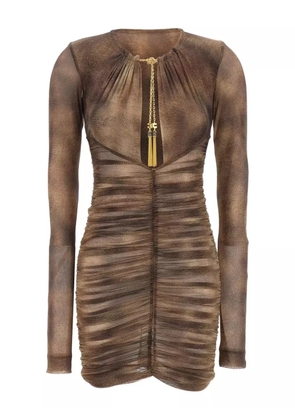 Elisabetta Franchi gathered dress - Brown
