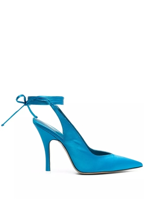 The Attico ankle-tied leather pumps - Blue
