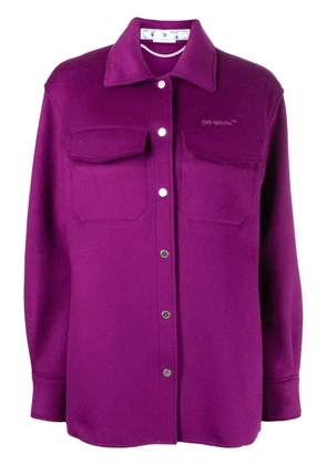 Off-White logo-embroidered shirt jacket - Purple