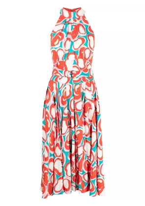 DVF Diane von Furstenberg Nicola halter-neck printed dress - Red