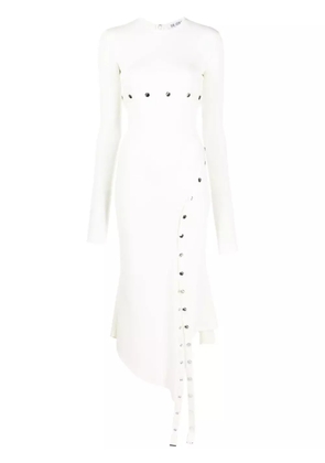 The Attico long-sleeve asymmetric midi dress - Neutrals