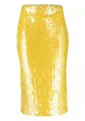 P.A.R.O.S.H. sequin-embellished midi skirt - Yellow