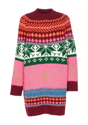 Essentiel Antwerp fairisle crew-neck knitted day dress - Pink