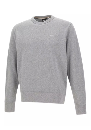 BOSS embroidered-logo crew-neck sweatshirt - Grey