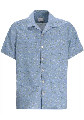 PS Paul Smith Floral Print Cotton Shirt - Blue