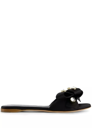 Giambattista Valli crystal-embellished leather sandals - Black