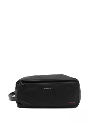 Kiton logo-lettering wash bag - Black