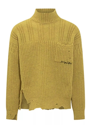 Marni ribbed mock-neck sweater - Yellow