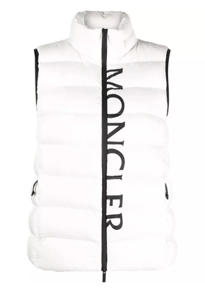 Moncler logo-print padded gilet - White