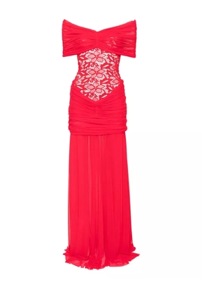 Atu Body Couture lace-embellished draped maxi dress - Red