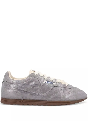 Autry Windspin metallic leather sneakers - Silver