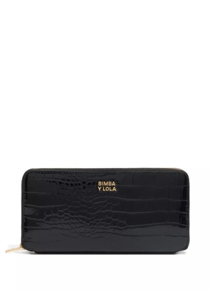 Bimba y Lola crocodile-effect zip-around wallet - Black