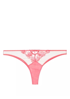 Fleur Du Mal Petal embroidered cheeky briefs - Pink