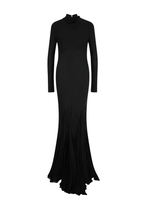 KHAITE pleated open-back silk dress - Black