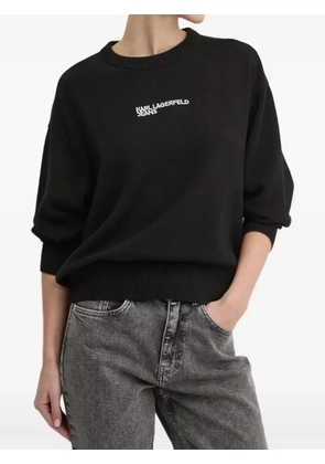 Karl Lagerfeld Jeans logo-embroidered sweater - Black