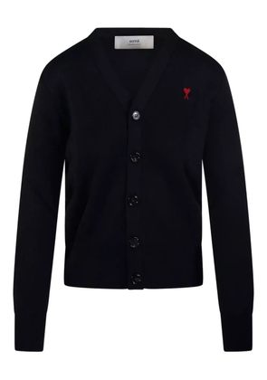 AMI Paris Ami De Coeur-logo embroidered cardigan - Black