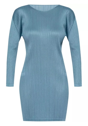 Pleats Please Issey Miyake pleated mini dress - Blue