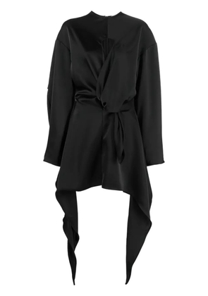 The Attico asymmetric cut-out satin minidress - Black