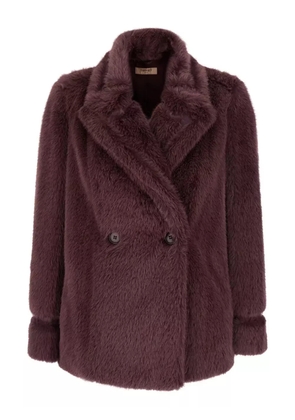 TWINSET double-breasted faux-fur jacket - Red