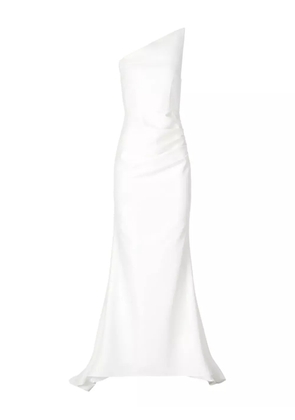MOOS STUDIO asymmetric-neck maxi dress - White