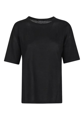 Aragona linen short-sleeve T-shirt - Black