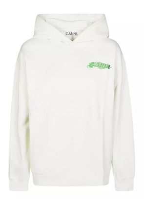 GANNI cotton hoodie - White