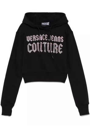Versace Jeans Couture rhinestone-logo hoodie - Black