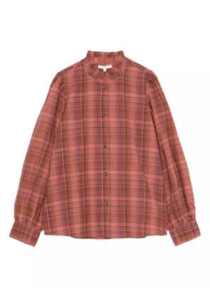 YERSE ruffled mock-neck shirt - Red