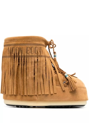 Alanui x Moon boot Icon Low fringed snow boots - Brown