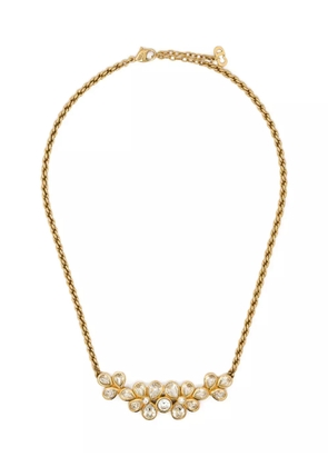 Christian Dior Pre-Owned 1990s crystal flower necklace - Gold