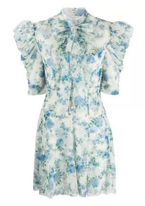 Philosophy Di Lorenzo Serafini semi-sheer floral-print dress - Blue