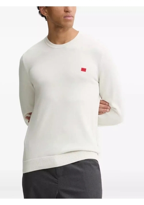 HUGO logo-patch cotton sweater - White