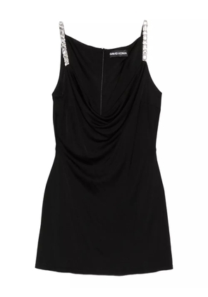 David Koma crystal-embellished cowl-neck dress - Black
