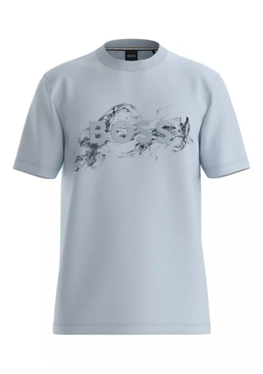 BOSS logo-embossed cotton T-shirt - Blue