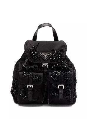 Prada enamel triangle-logo backpack - Black