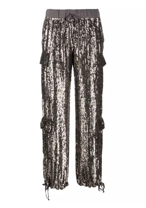 P.A.R.O.S.H. Gamma sequin-embellished trousers - Grey