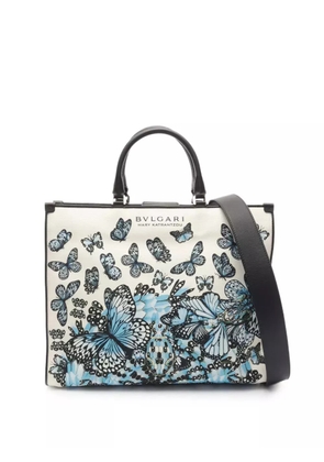 Bvlgari Pre-Owned 2010-2025 Mary Katrantzou Canvas Butterfly and Snake Print Tote satchel - Blue
