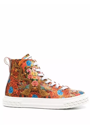 Giuseppe Zanotti floral-print sneakers - Orange