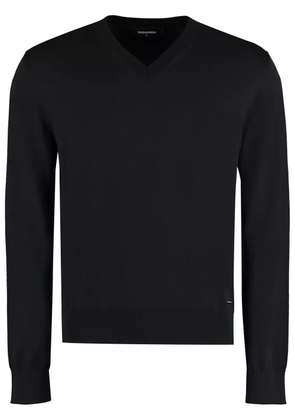 DSQUARED2 cotton v-neck sweater - Black