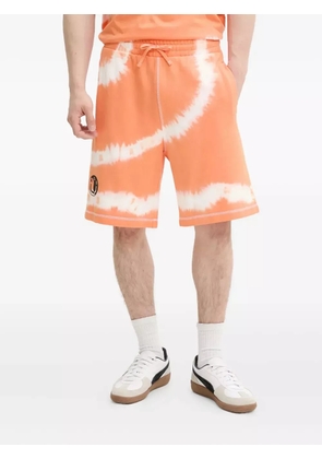 HUGO logo-print tie-dye track shorts - Orange