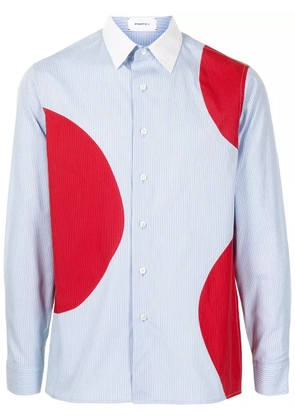 Ports V dot-print long-sleeve shirt - Blue