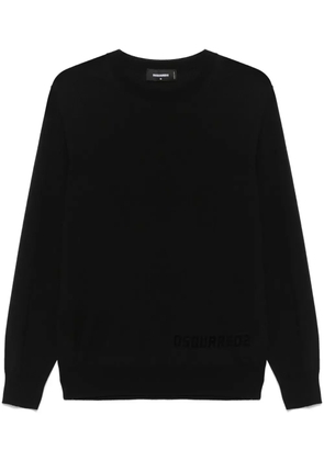 DSQUARED2 flocked-logo sweater - Black