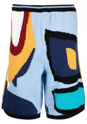 Bethany Williams abstract-print knitted shorts - Blue