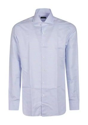 Barba textured cotton shirt - Blue