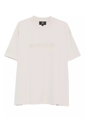 Represent logo-embroidered t-shirt - Neutrals