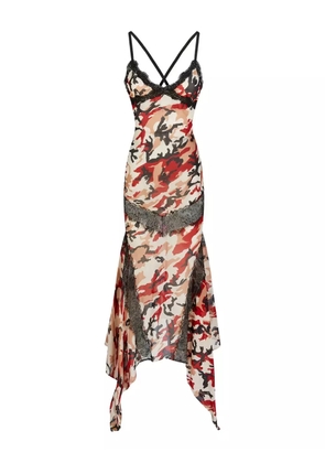 The Attico camouflage lace-insert dress - Neutrals