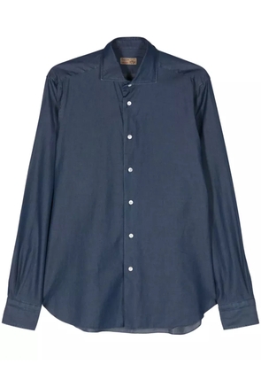 Barba classic-collar chambray shirt - Blue
