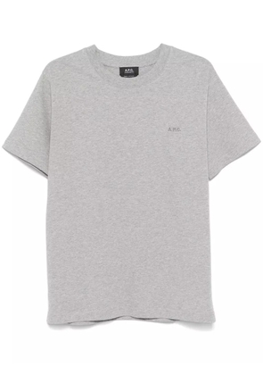 A.P.C. logo-embroidered T-shirt - Grey