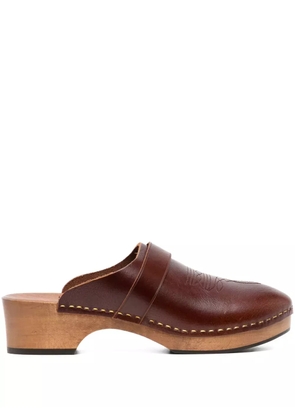 Saint Laurent Pre-Owned 50mm leather mules - Brown