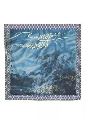 Pierre-Louis Mascia landscape-print silk scarf - Green